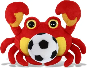 DolliBu Big Eye Crab Stuffed Animal with Soccer Ball Plush - Huggable Crab Adorable Playtime Plush Toy, Cute Ocean Life Gift, Super Soft Stuffed Doll Animal Toy for Kids, Adults - 8.5 Inches