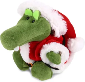 DolliBu Santa Alligator Stuffed Animal Plush Toy - Super Soft Wild Animal Dress Up with Red Santa Claus Outfit, Cute Wildlife Gift, Perfect Holiday 6 Inches