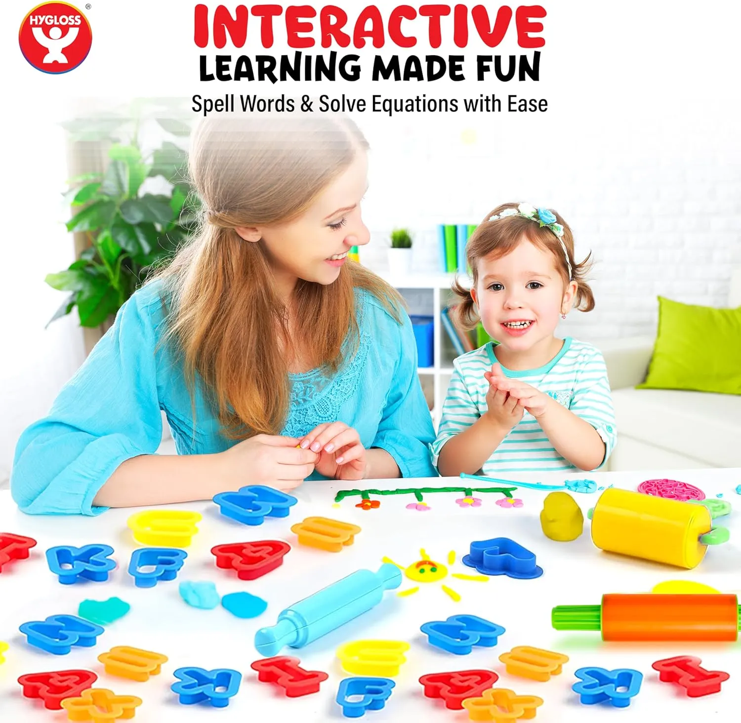 Dough Cutters - Clay and Modeling Tools Set   Alphabet & Numbers Cutter Set for Kids - (49 pcs.) - Educational Clay and Dough Tools for Learning, Counting, and Crafting – Strong and Durable