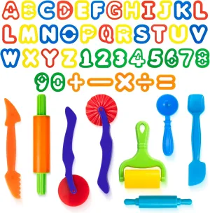 Dough Cutters - Clay and Modeling Tools Set   Alphabet & Numbers Cutter Set for Kids - (49 pcs.) - Educational Clay and Dough Tools for Learning, Counting, and Crafting – Strong and Durable