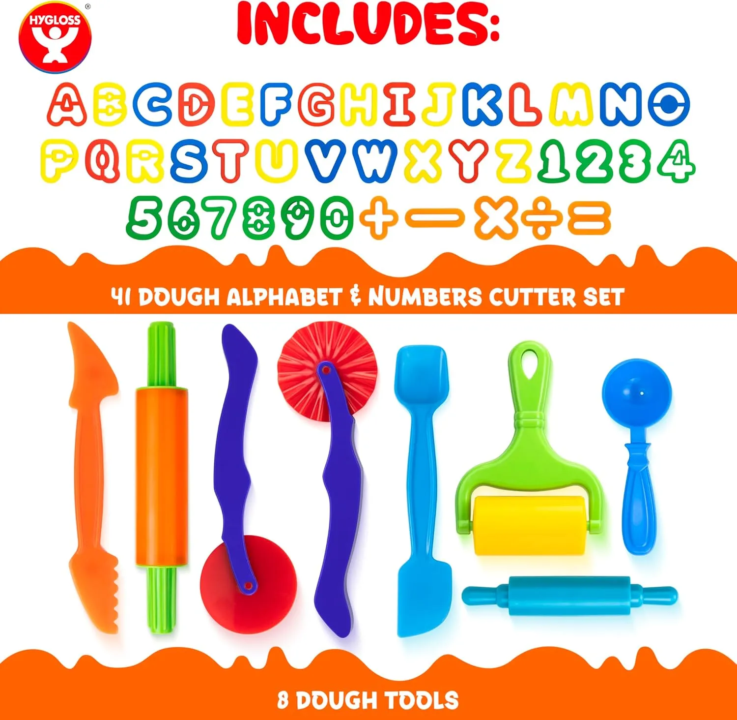Dough Cutters - Clay and Modeling Tools Set   Alphabet & Numbers Cutter Set for Kids - (49 pcs.) - Educational Clay and Dough Tools for Learning, Counting, and Crafting – Strong and Durable