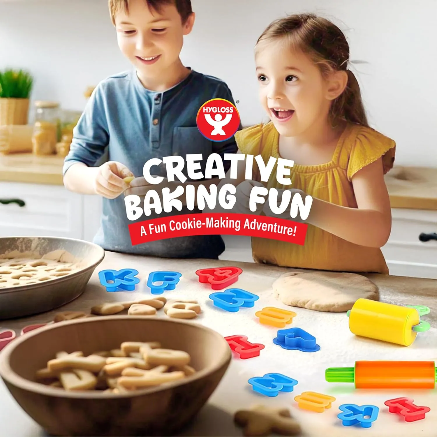 Dough Extruder Set   Alphabet & Numbers Cutter   Cutters - Clay and Modeling Tools Set - (54 pcs) - Educational Clay and Dough Tools for Learning, Counting, and Crafting