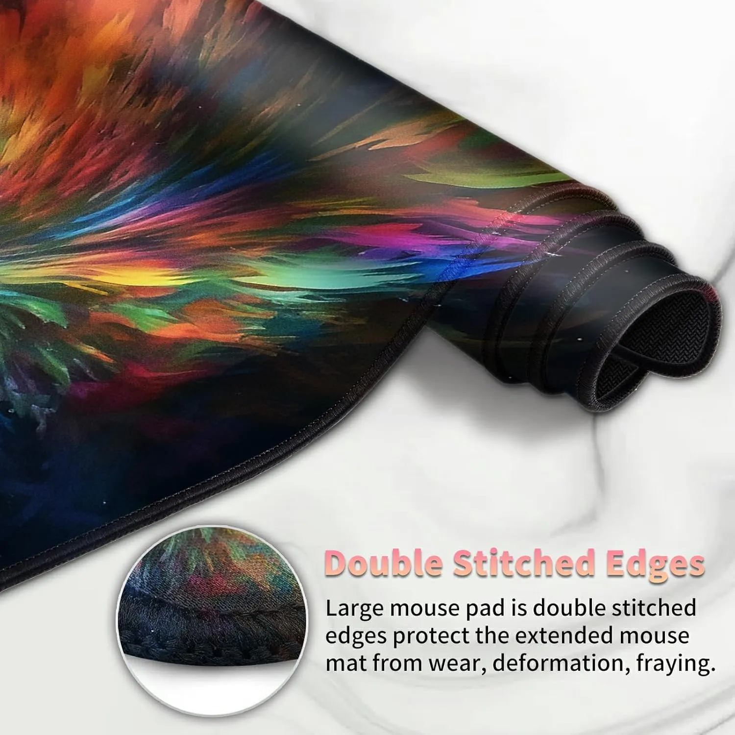 Duel Playma for DTCG, Card Game Mat Non-Slip Rubber Base and Stitched, 24 x 14 in TCG Play Mat with Zones for CCG and Other Card Games, Colorful Paint