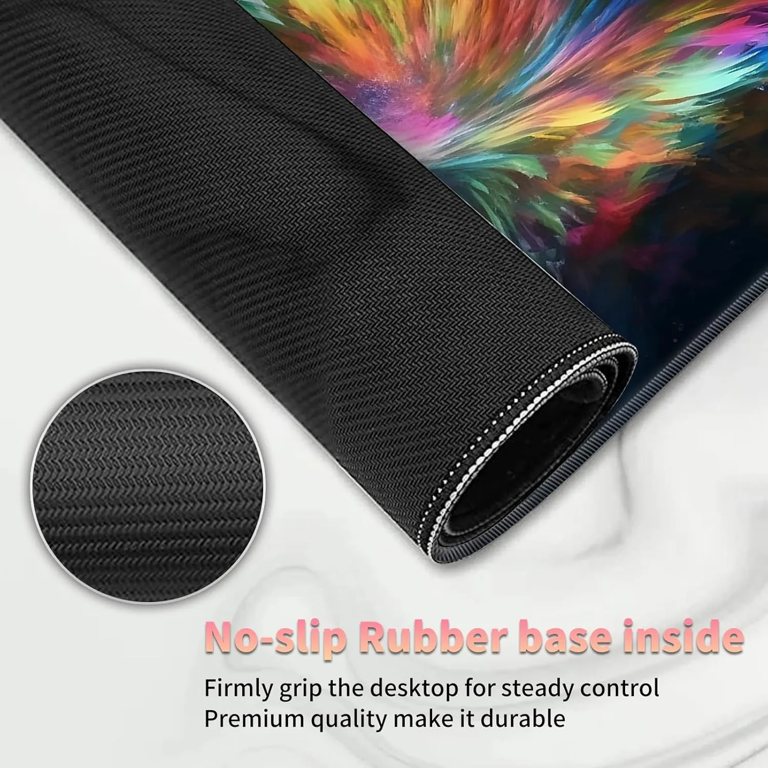Duel Playma for DTCG, Card Game Mat Non-Slip Rubber Base and Stitched, 24 x 14 in TCG Play Mat with Zones for CCG and Other Card Games, Colorful Paint