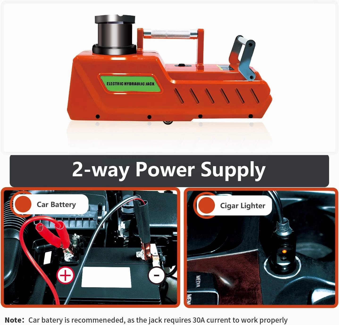 E-HEELP Electric Car Jack, 12V DC Heavy Duty Electric Hydraulic Car Floor Jack with LED Light for RV, Sedan, Van, SUV, Trucks, (7.8-20.4 inches)