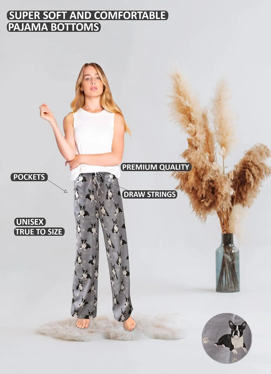 E&S Pets unisex-adult womens Unisex Cotton Blend Pajama Bottoms Pjs