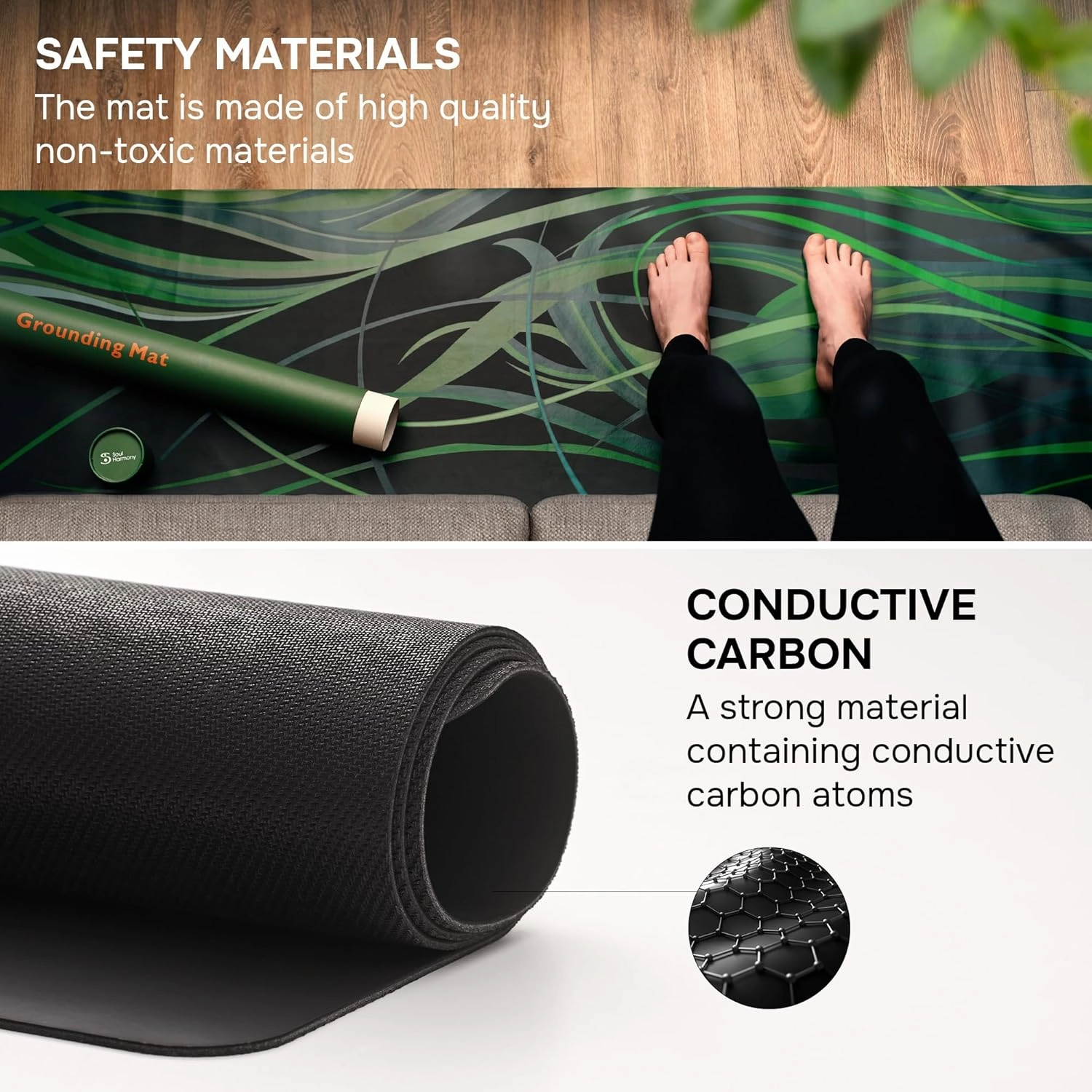 Earthing 72"x23.6" Colored Grounding Pad for Bed & Feet - Yoga Exercise Mat