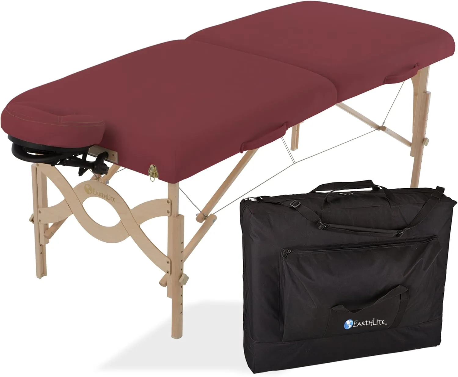 EARTHLITE Portable Massage Table Package AVALON – Reiki Endplate, Premium Flex-Rest Face Cradle & Strata Cushion, Carry Case (30”x73”)