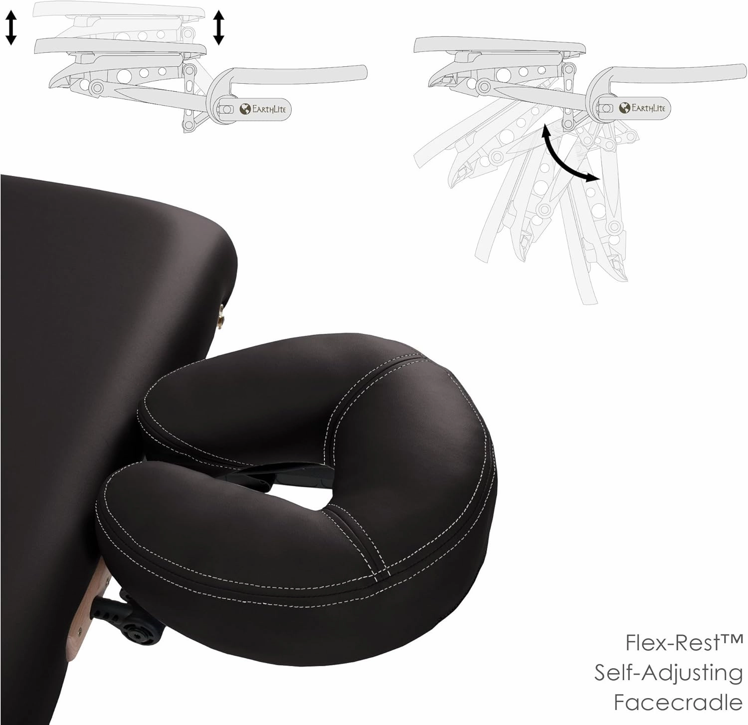EARTHLITE Portable Massage Table Package AVALON – Reiki Endplate, Premium Flex-Rest Face Cradle & Strata Cushion, Carry Case (30”x73”)