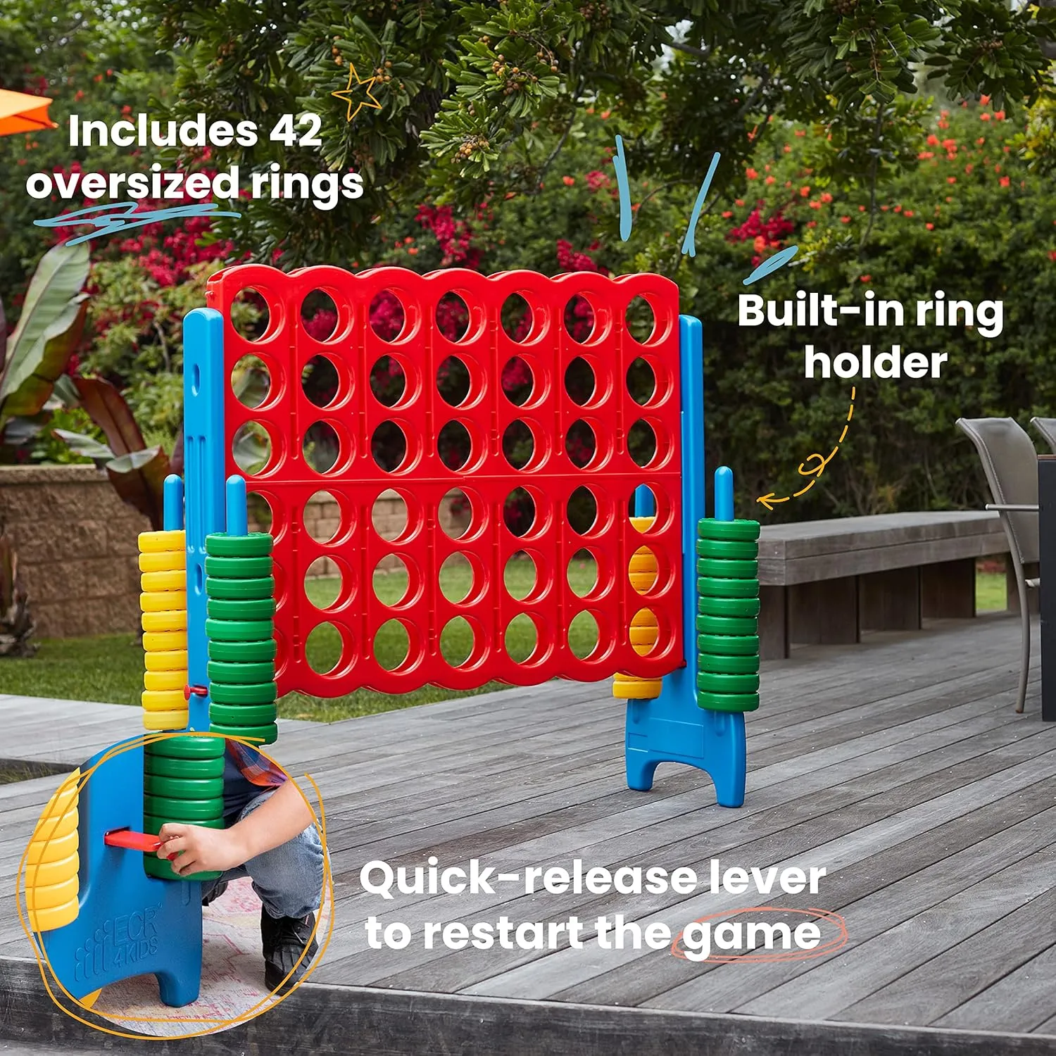 ECR4Kids Jumbo 4-To-Score, Giant Game, Assorted