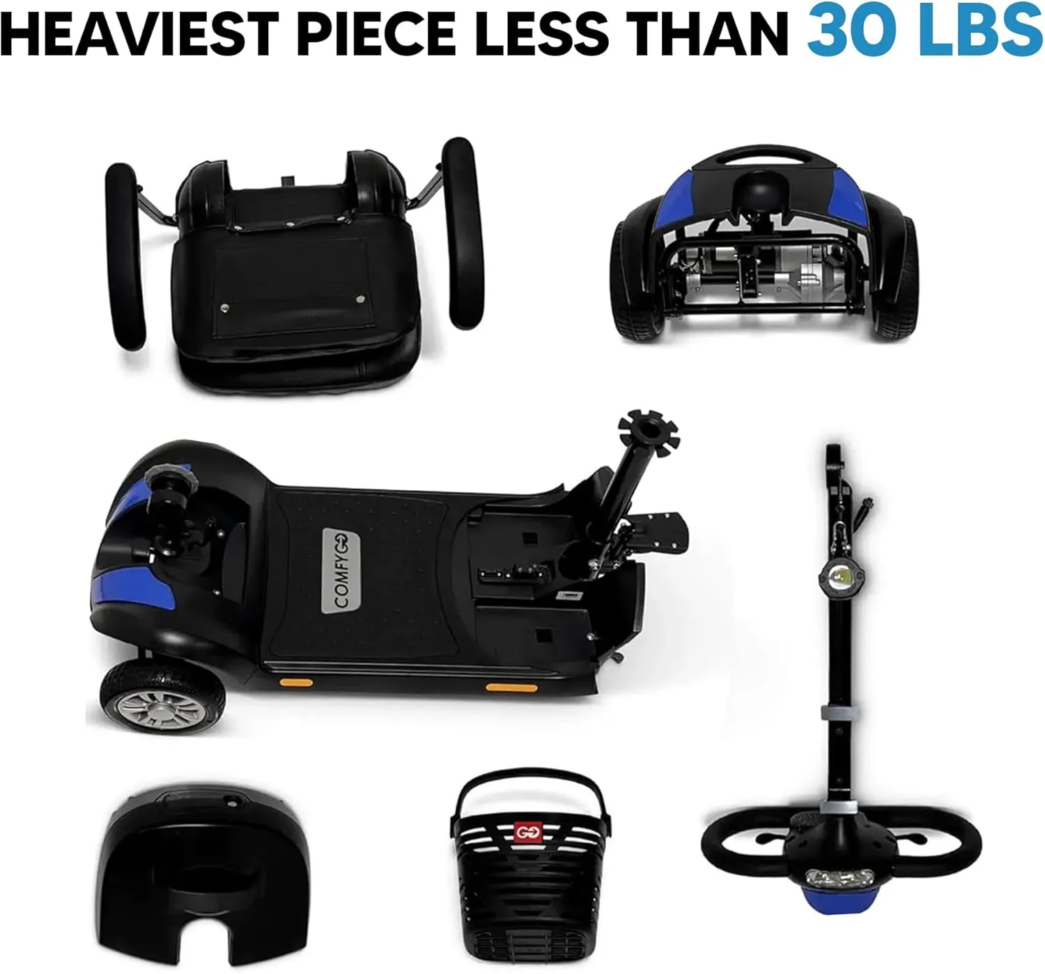 Electric Mobility Scooter Z-4 for Adults,Battery Powered Scooters for Seniors,350 lbs Weight Capacity, Red, Up to 30 Miles Battery Range