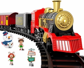 Electric Train Set for Kids, 43 PCS Classic Train Toys Sets for Boys Girls Steam Locomotive Engine, Lights & Sound, Tracks, Birthday Toys for Age 3 4 5 6 7 8 9 Years Old Kids