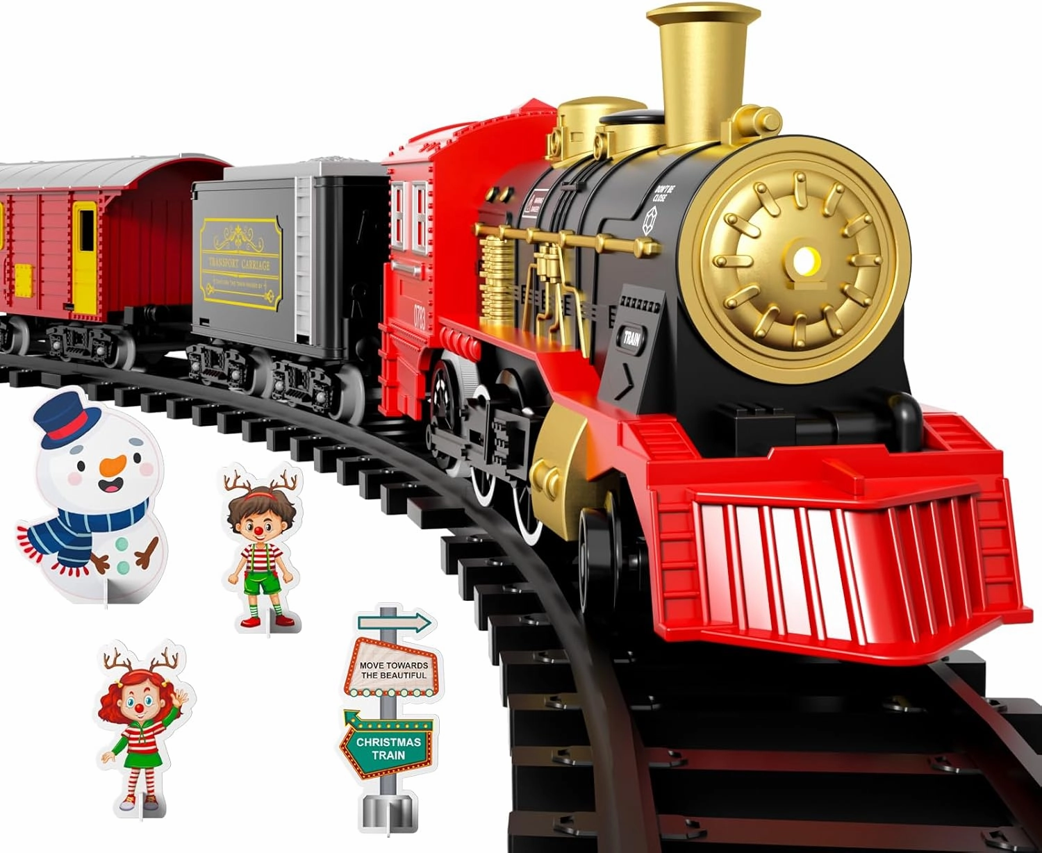 Electric Train Set for Kids, 43 PCS Classic Train Toys Sets for Boys Girls Steam Locomotive Engine, Lights & Sound, Tracks, Birthday Toys for Age 3 4 5 6 7 8 9 Years Old Kids