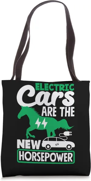 Electricity Cars are the new Horsepower Electric Vehicle EV Tote Bag