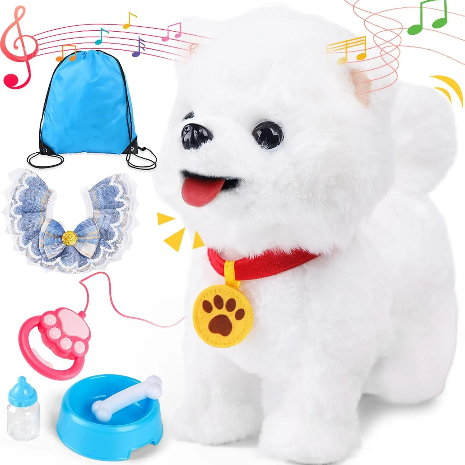Electronic Plush Dog Remote Control Puppy Toy, Interactive Robot Dog Walking, Barking, Licking Stuffed Animal Plush Toy for Kids