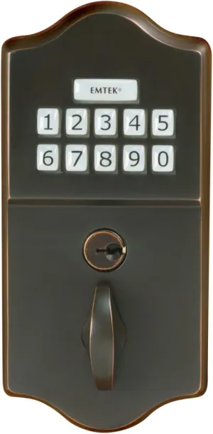 Emtek Oil Rubbed Bronze classic style electronic keypad deadbolt