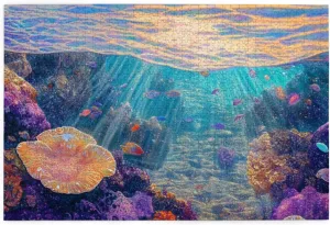 enchanted underwater world jigsaw puzzles for adults 1000 pieces,coral & fish in sunlit waters,vibrant colors,challenging brain exercise,exercise hands-on skills and thinking