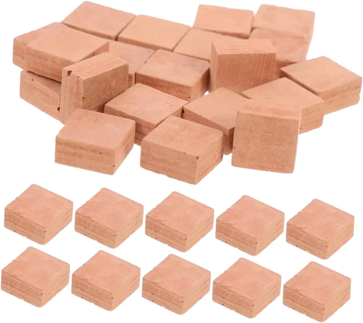 ERINGOGO 3sets Miniature Bricks Landscape DIY Miniature Blocks Red Brick Building Blocks 40pcs*3