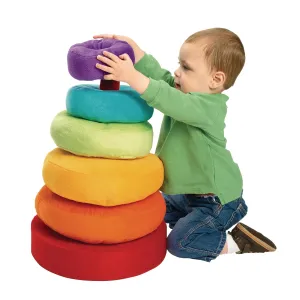 Excellerations Giant Plush Rainbow Stacking Ring for Kids Classroom Game for Children