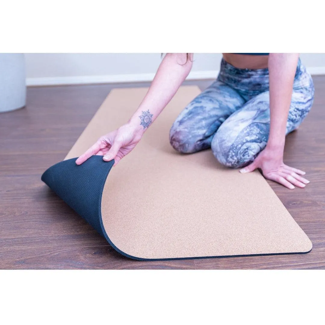 Extra Thick Cork Yoga Mat with Rubber Back | Plain | 7 mm