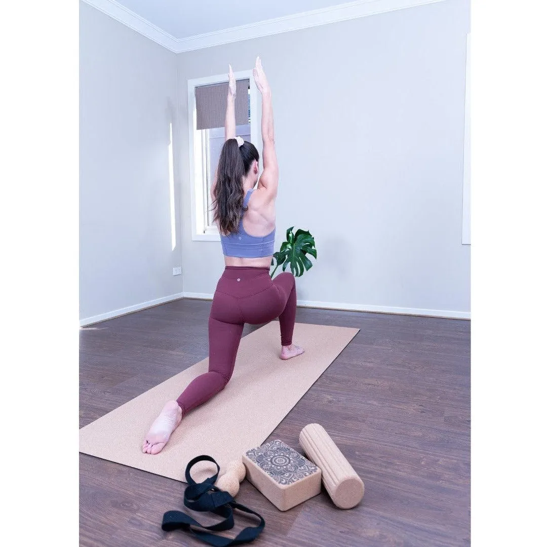 Extra Thick Cork Yoga Mat with Rubber Back | Plain | 7 mm