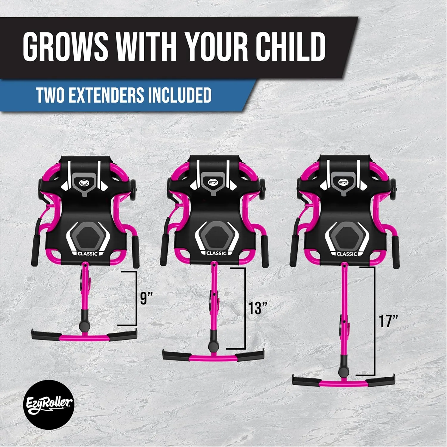 EzyRoller Classic X Ages 4 , 45lbs - 120lbs - Pink