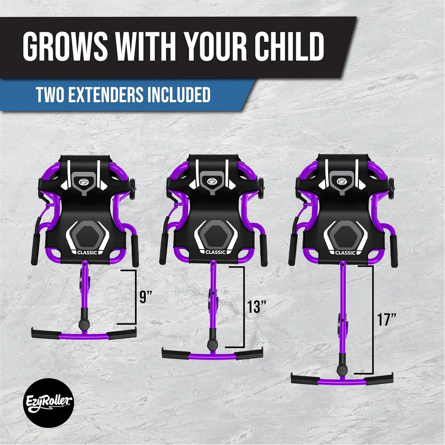 EzyRoller Classic X Ages 4 , 45lbs - 120lbs - Purple
