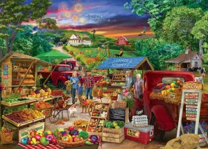 Farmer's Market Country Bumpkin Puzzle for Adults | Difficult 1000 Piece Jigsaw Puzzle Toy | Fun Quarantine Gifts | Interactive Brain Teaser for Game Night | 28 x 20 Inches