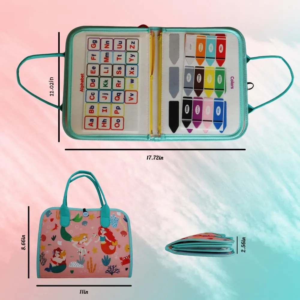 Felt Interactive Book Toddler Busy Book Learning Toys for 3  Years Old Children Busy Board for Children with Autism - Ocean Mermaid