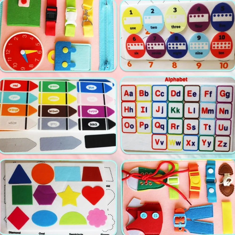 Felt Interactive Book Toddler Busy Book Learning Toys for 3  Years Old Children Busy Board for Children with Autism - Ocean Mermaid