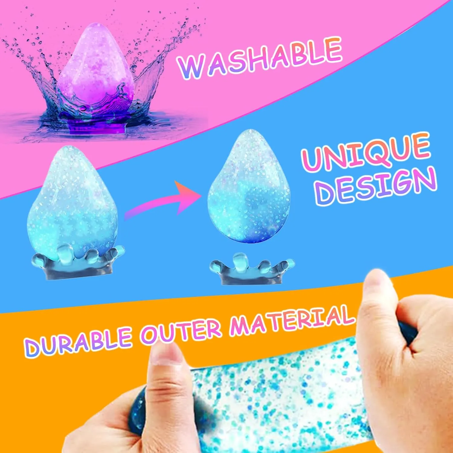 Fidget Toys Stress Cube, Slow Rising Ice Cube Squishy Toys, Sensory Fidget Toys for Anxiety Relief, Sensory Squishy Toys for Kids with Autism, Calming Toys (4pack)