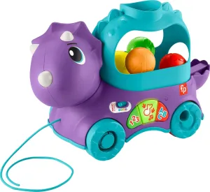 Fisher-Price Toddler Learning Toy Poppin’ Triceratops Dinosaur Pull-Along Ball Popper with Smart Stages for Ages 1  Years