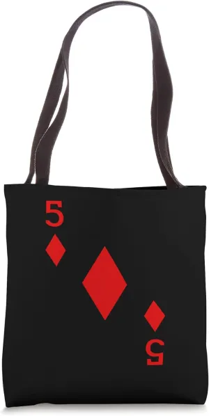 Five of Diamonds Deck of Cards Carnival Halloween Costume Tote Bag
