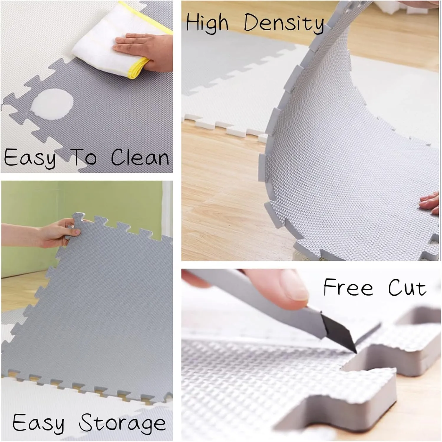 Foam Mat Non-Slip Interlocking Foam Tiles with Border, Comfortable Exercise and Play Mat 20 Tiles, Floor Work Out Mats for Home Gym，Orange Beige 30 * 30cm