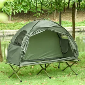 Folding Camping Cots, Tent Portable Single Sleeping Cot Camping Bed, Camping Tent for Outdoor Hiking, Fishing, Picnic 76" L x 30.25" W x 46.5" H