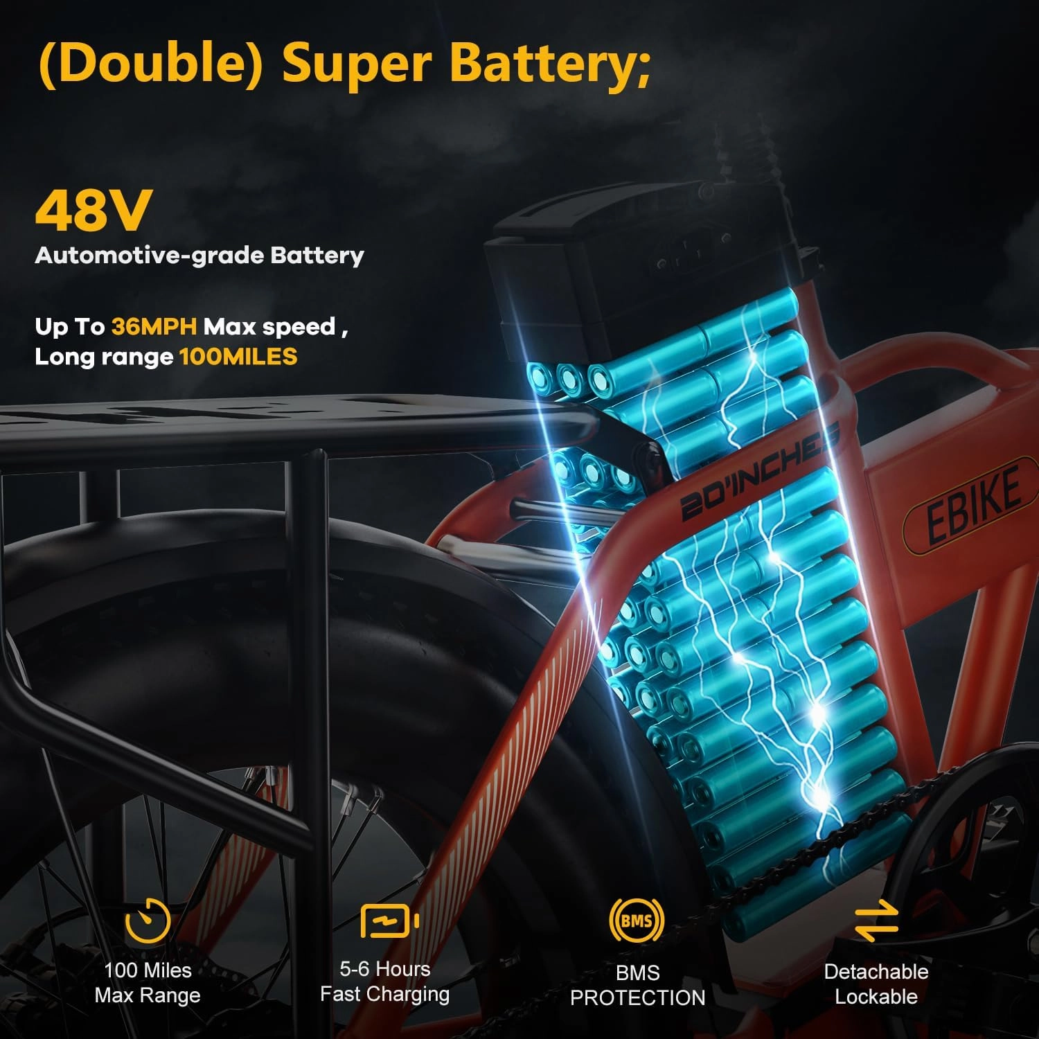 Folding Electric Bike for Adults – 1000W Motor, 20"x3" Fat Tire, 80 Miles Range, All-Terrain E-Bike with 7-Speed, Front Suspension – Powerful Foldable Ebike for Commuter