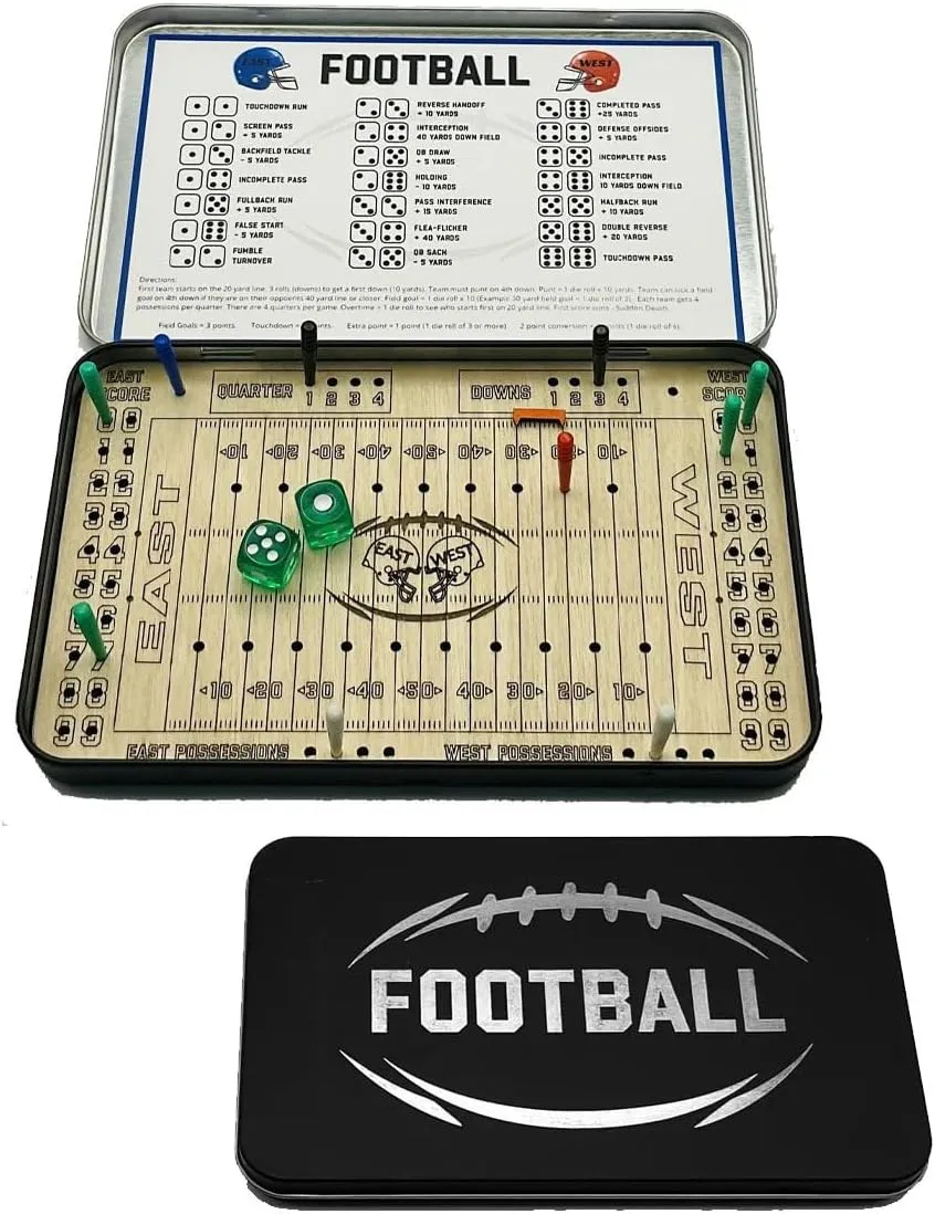 Football Travel Game,Tabletop Football Games,Football Board Game,Travel Game Baseball Football Knuckle Dice Table Game for Adults (Football)