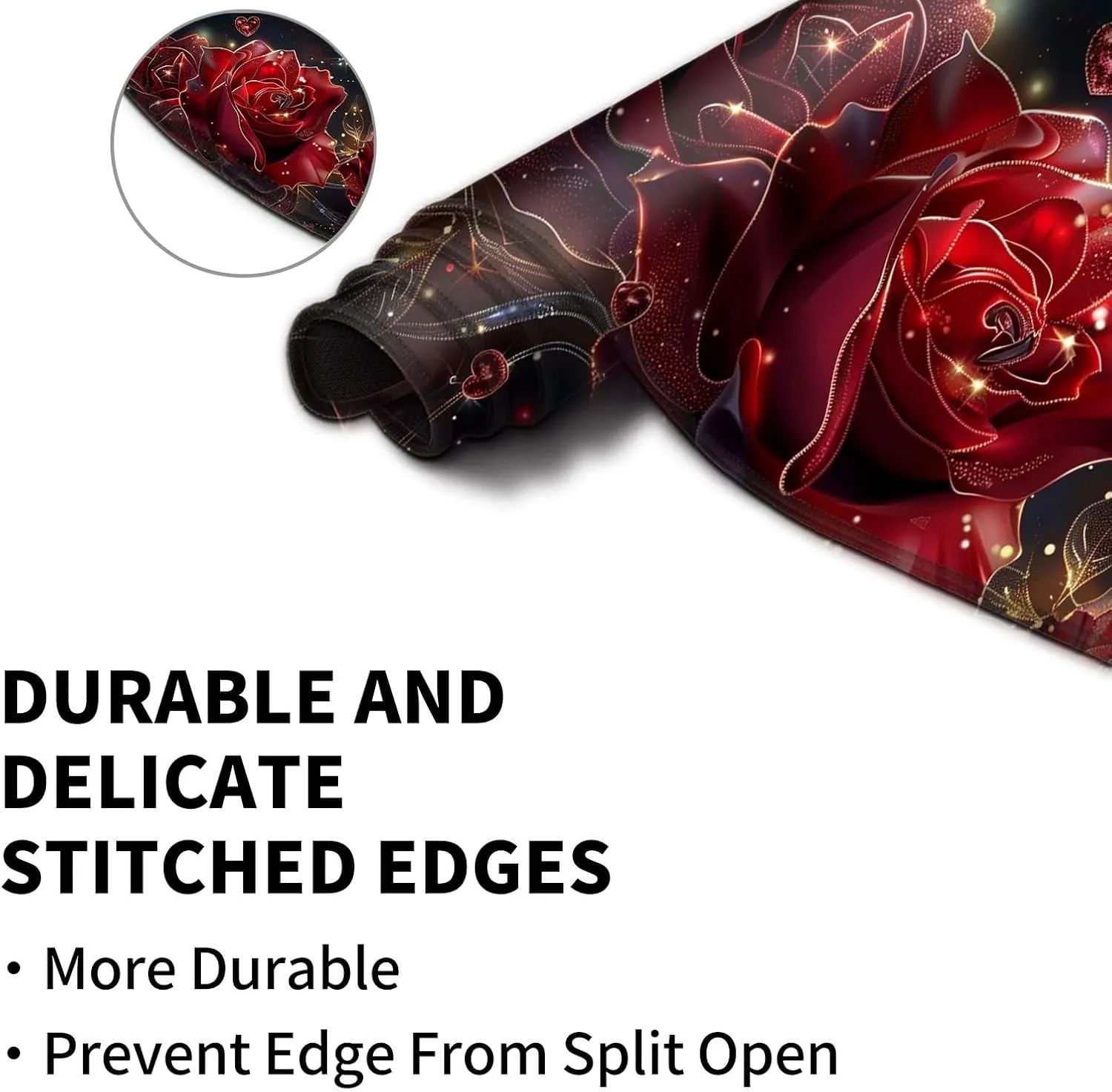 for MTG Playmat for Trading Card Games, Non-Slip Rubber Smooth Surface with Stitched Edges, Durable Desk Pad for Card Games, Custom playmat Anime Playmat, Flowers Roses