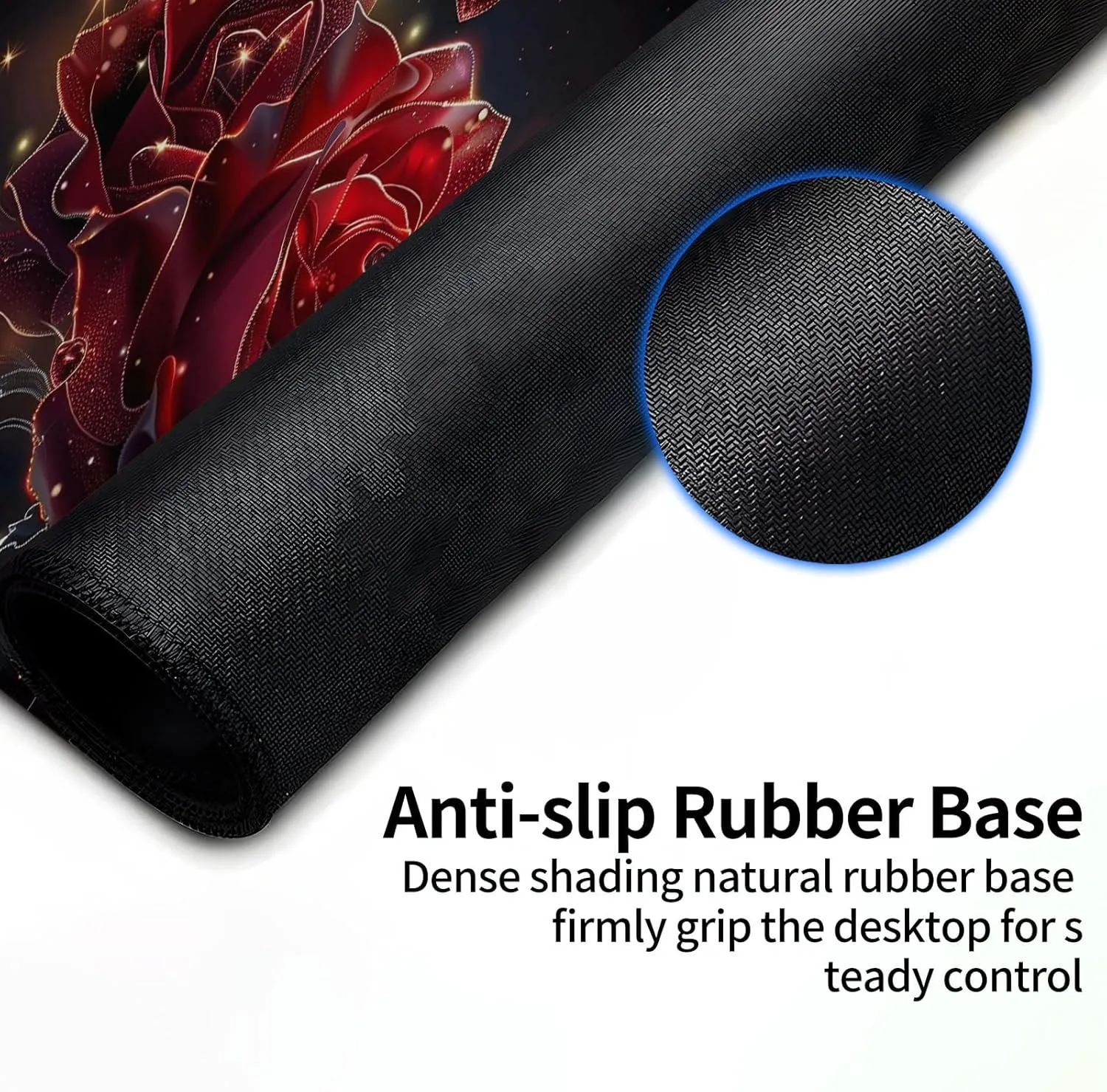for MTG Playmat for Trading Card Games, Non-Slip Rubber Smooth Surface with Stitched Edges, Durable Desk Pad for Card Games, Custom playmat Anime Playmat, Flowers Roses