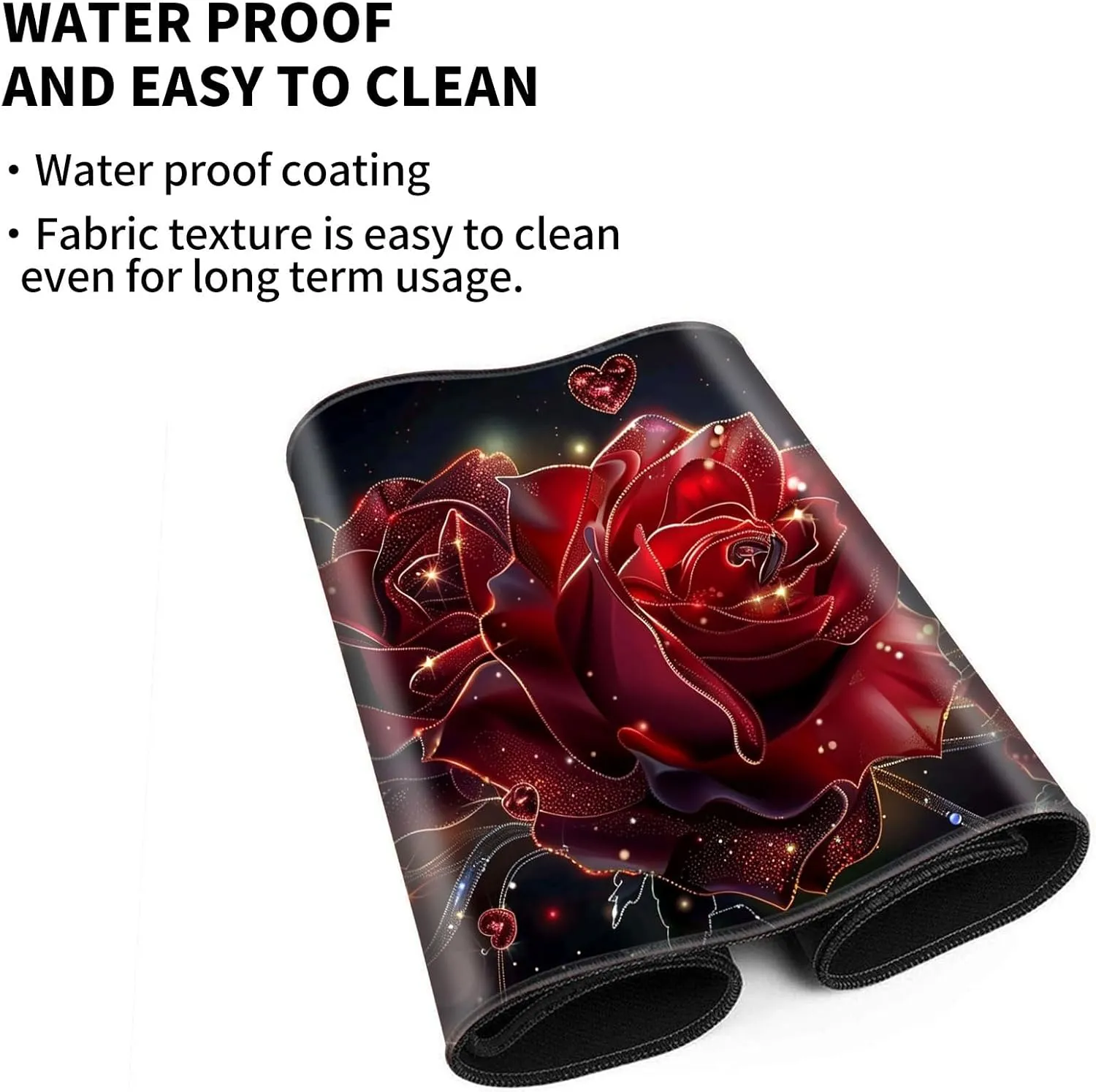 for MTG Playmat for Trading Card Games, Non-Slip Rubber Smooth Surface with Stitched Edges, Durable Desk Pad for Card Games, Custom playmat Anime Playmat, Flowers Roses
