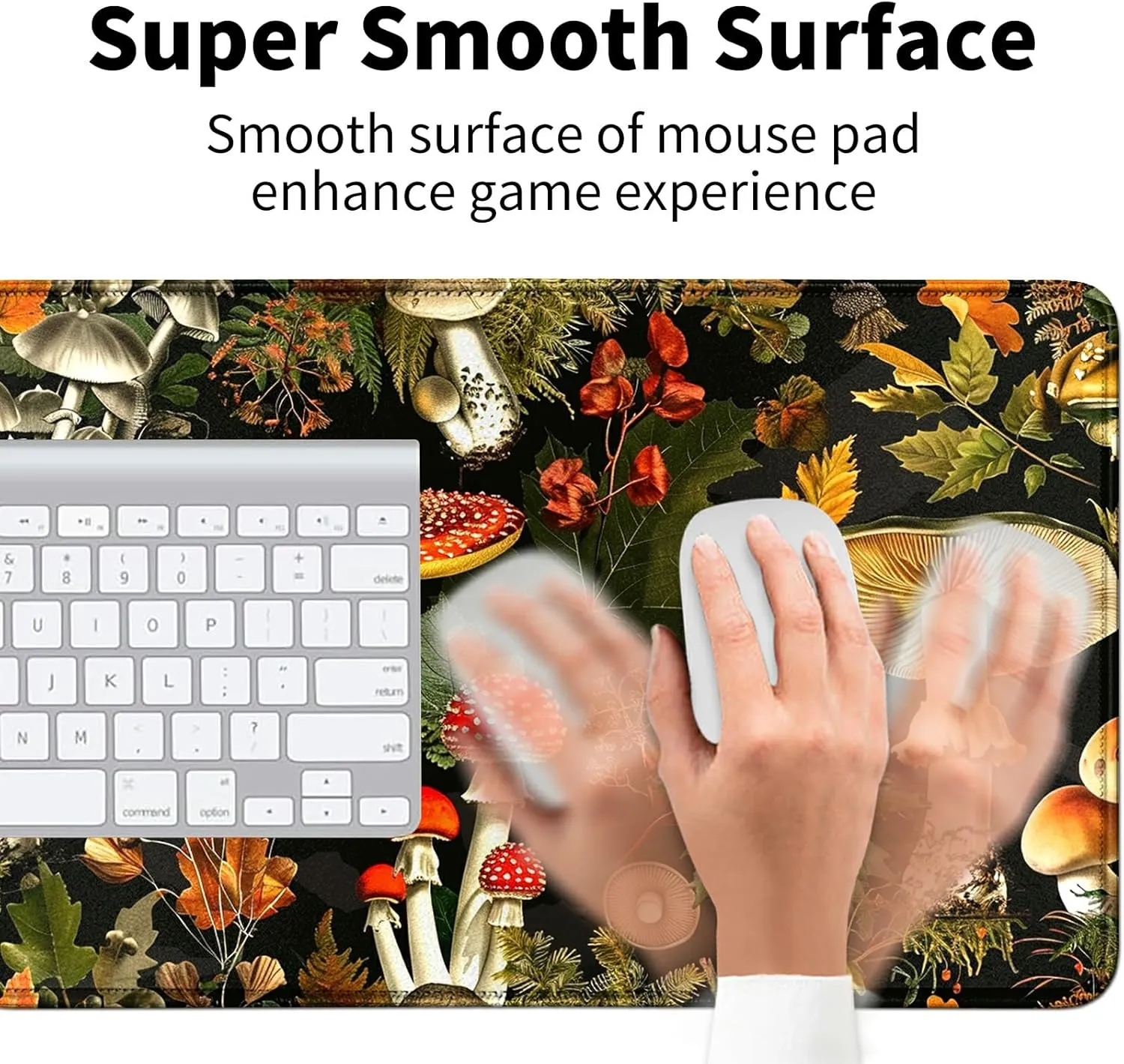 Forest Mushrooms Card Mat for MTG & TCG Playmat Mouse Pad,23.6" x 13.8" Game Mat Trading Card Game Playmats Table Mat Perfect for Card Games Video Games Computer Office