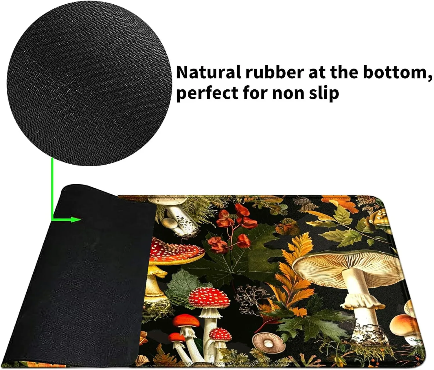 Forest Mushrooms Card Mat for MTG & TCG Playmat Mouse Pad,23.6" x 13.8" Game Mat Trading Card Game Playmats Table Mat Perfect for Card Games Video Games Computer Office