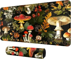 Forest Mushrooms Card Mat for MTG & TCG Playmat Mouse Pad,23.6" x 13.8" Game Mat Trading Card Game Playmats Table Mat Perfect for Card Games Video Games Computer Office