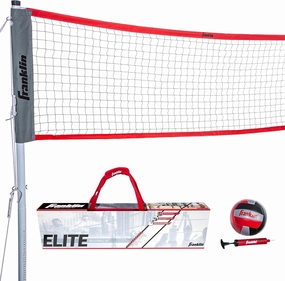 Franklin Sports Outdoor Volleyball Net Sets - Beach   Backyard Portable Volleyball Net with Poles - Complete Outdoor Volleyball Sets with Net   Volleyball Included