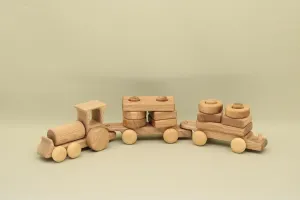 Free Shipping Natural Wooden Train, BT15 : Eco-Friendly Gift with Montessori and Waldorf Educational Influence Lotes Toys Baby Gift