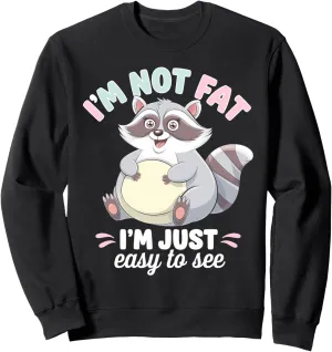 Funny Raccoon Chubby Animal Humor Cozy Lazy Sweatshirt