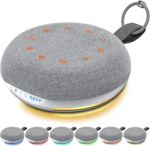 FUNYKICH White Noise Sound Machine, Portable Sound Machine for Sleep with 40 Soothing Sounds, Battery Indicator, Timer & Night Light, Sound Therapy White Noise Machine for Adults Baby Kids