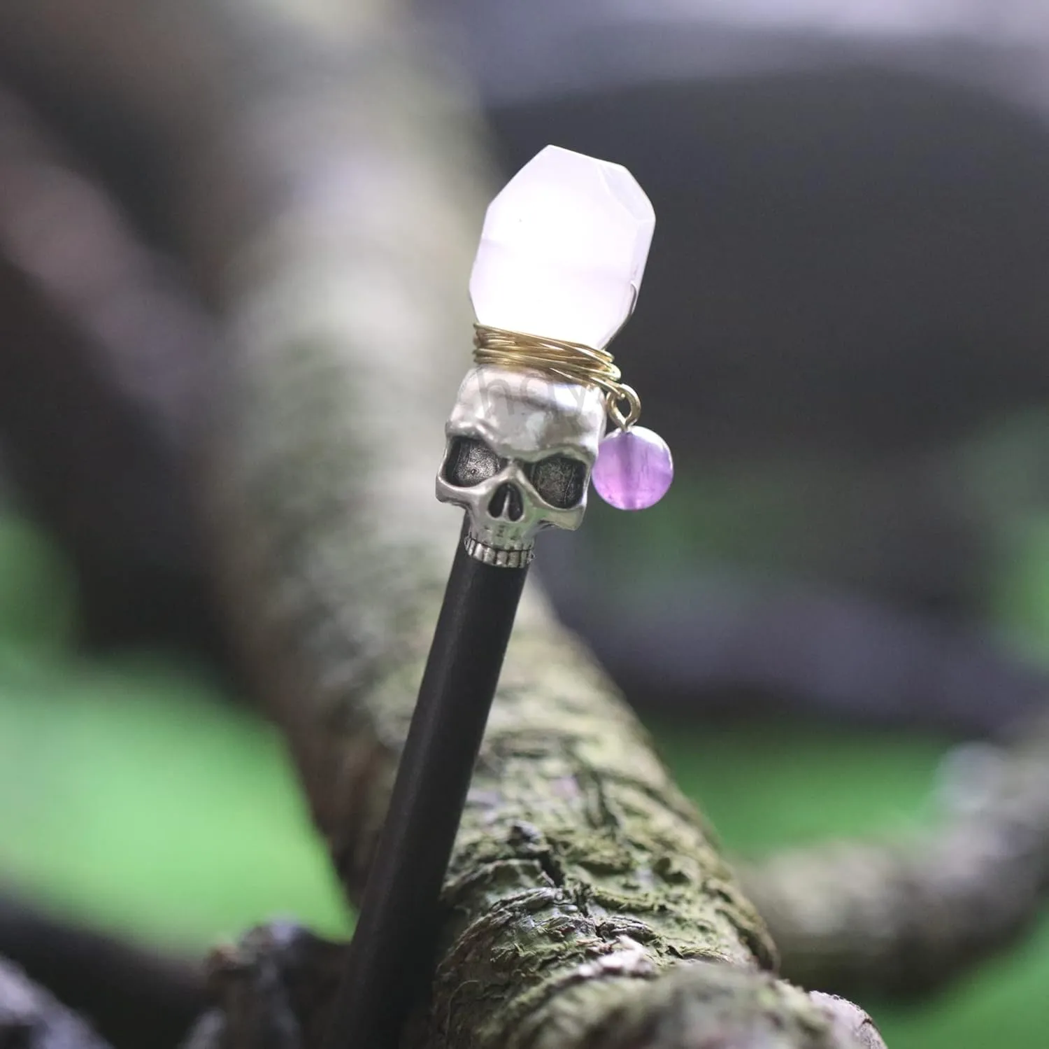 FZ-52 Quartz Hairpin Amethyst White Crystal Rose Quartz Hairpin Wedding Hair Accessories Party Jewelry Festival Gift (Color : FZ-52-5)