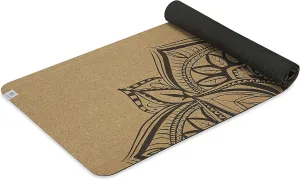 Gaiam Cork Yoga Exercise Mat | Natural Sustainable Cork Resists Sweat and Odors | Non-Slip TPE Backing Prevents Slipping| Great for Hot Yoga, Pilates, Fitness Working Out (68" x 24"x 5mm Thick)