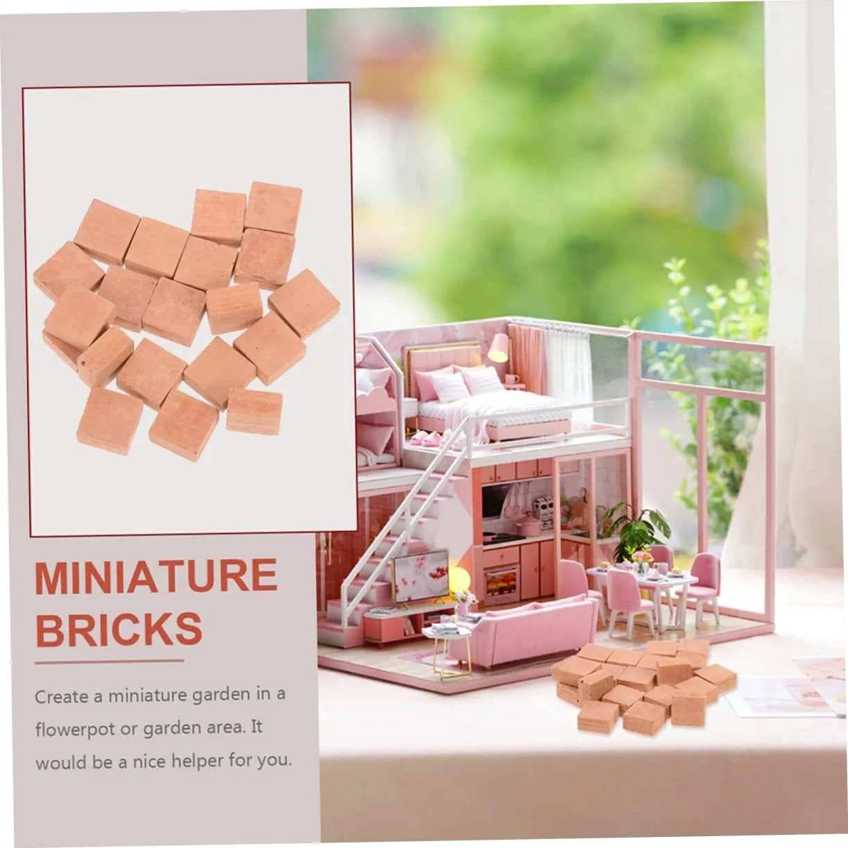 GALPADA 4sets 40pcs Miniature Brick Models DIY Building Blocks for Crafting Realistic Scenes Smooth Surface for Safe Use for Train Layouts and Architectural Displays 40pcs*4